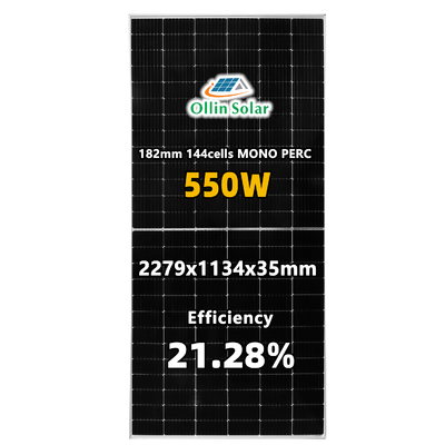 panneau monocristallin imperméable 540W 545W 550W de l'énergie 36V solaire