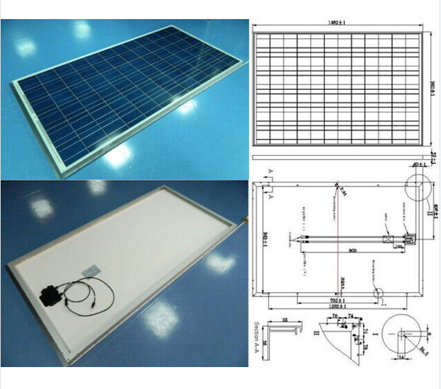 poly module de picovolte du toit 260W, efficacité modulaire industrielle de module des panneaux solaires 2%