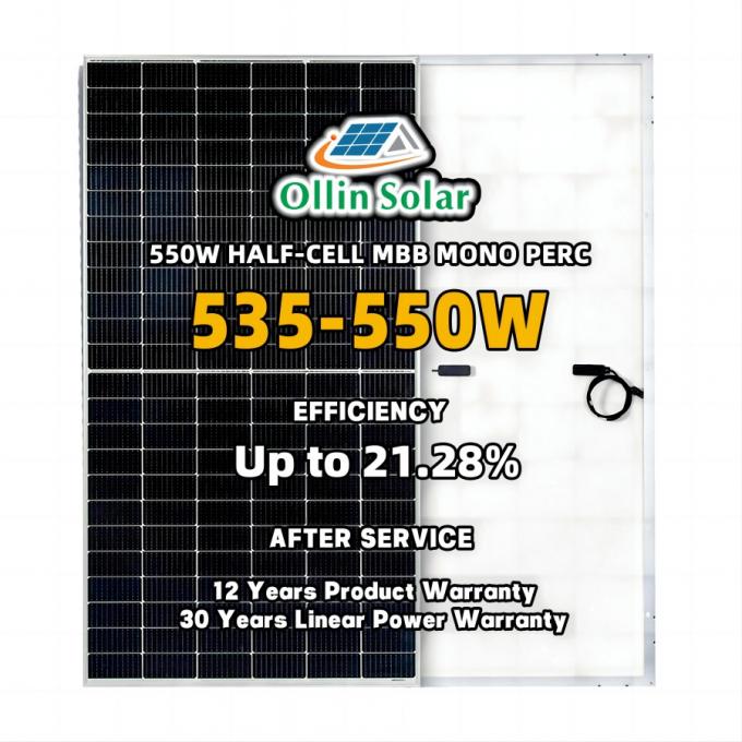 panneau solaire 545W 550W 560W des demi cellules 10bb mono pour le système solaire à la maison 0